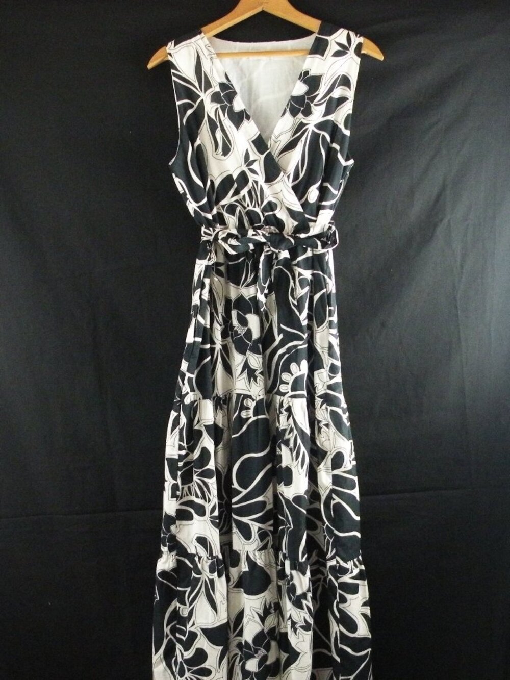 Civico 51 Italy Chic Black and White Maxi Dress L Pockets